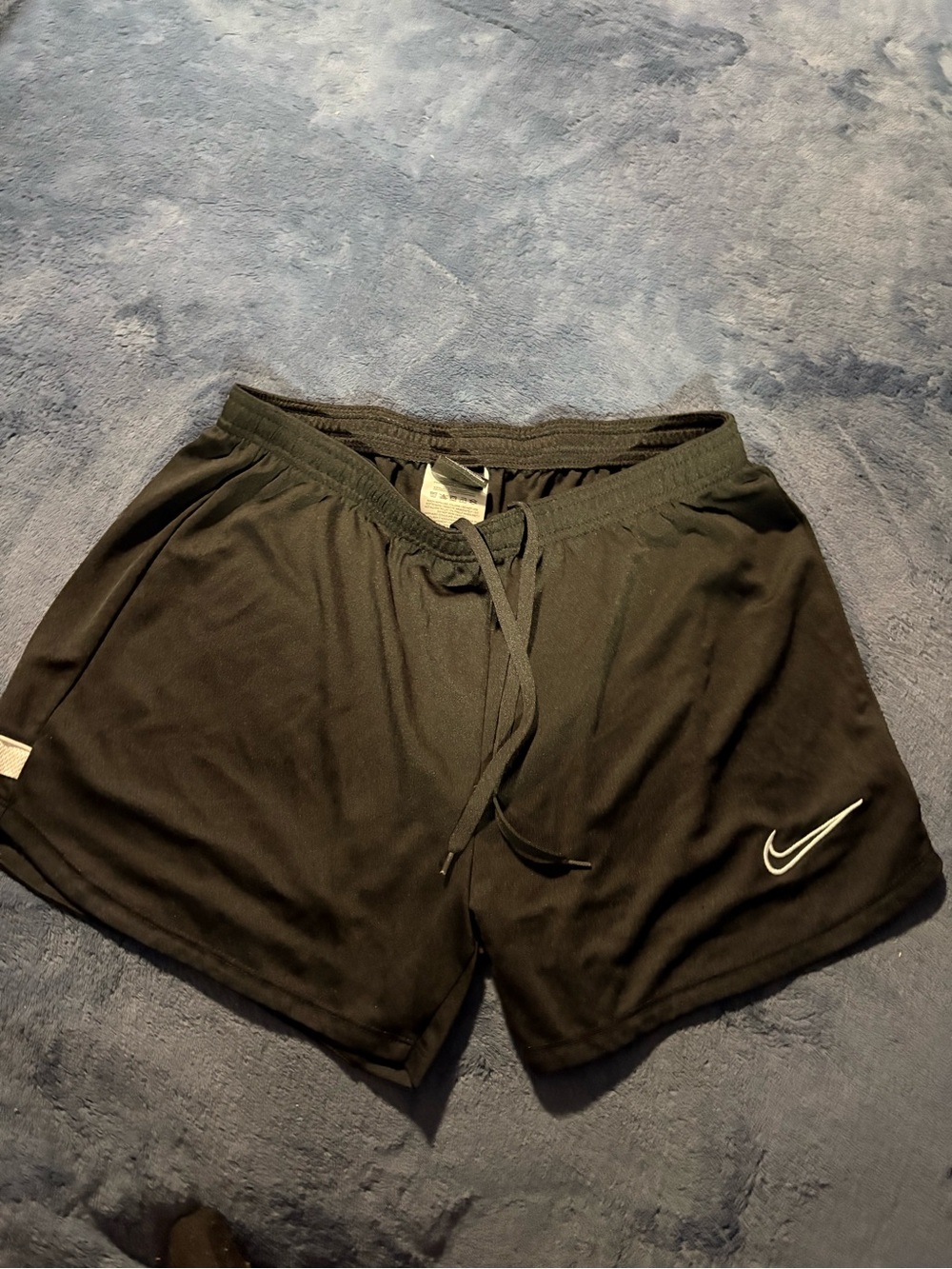 Nike Black Athletic Shorts with White Swoosh